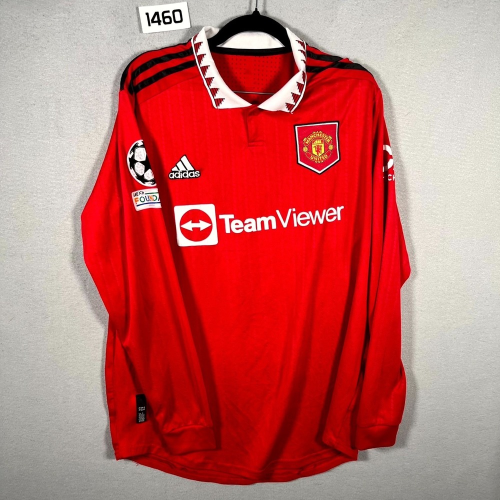 Manchester United Eduardo 27 Home Jersey Mens XL Red‎ Adidas Team Viewer 2022-23